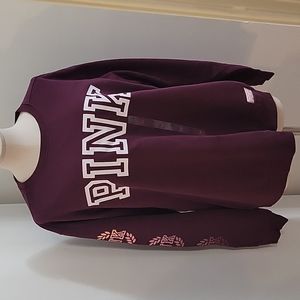 PINK Varsity Crew Neck Sweatshirt NWT
